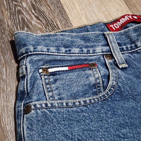 Vintage Tommy Hilfiger Tommy Jeans 31x30 Straight Leg Denim Blue USA Fabric Y2K - Picture 4 of 16